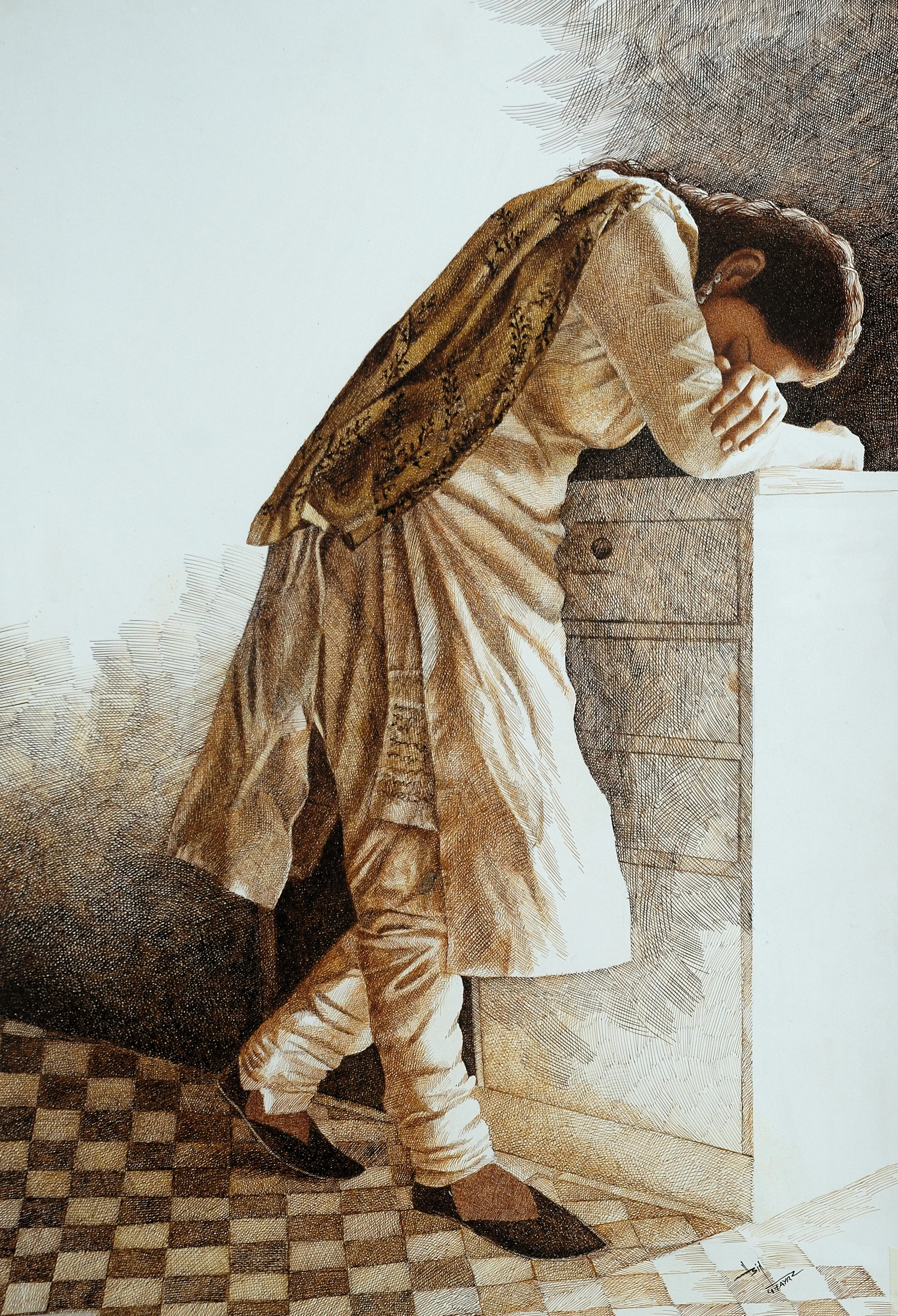 Regular pen and ink artwork by Asif Ghayaz